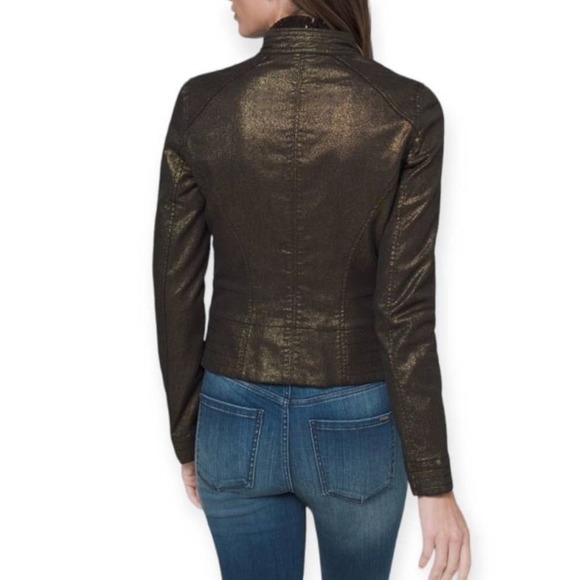 WHBM Coated Metallic Band Jacket Gold NWT Size 10 - Picture 4 of 13